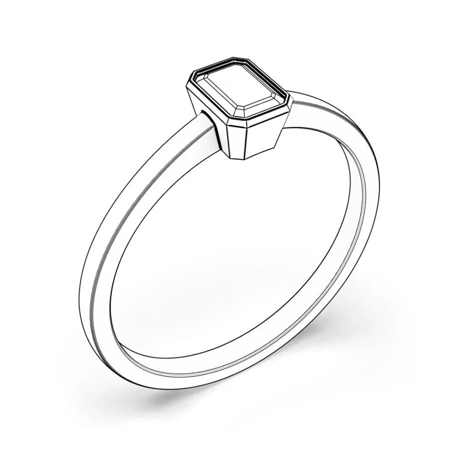 Verlobungsring Pure: Weißgold, Diamant