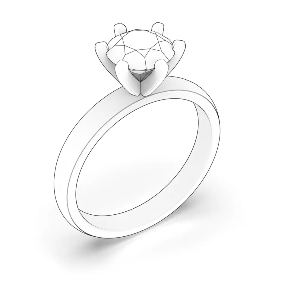 Verlobungsring SAVICKI: Schwarzes Gold, Diamant